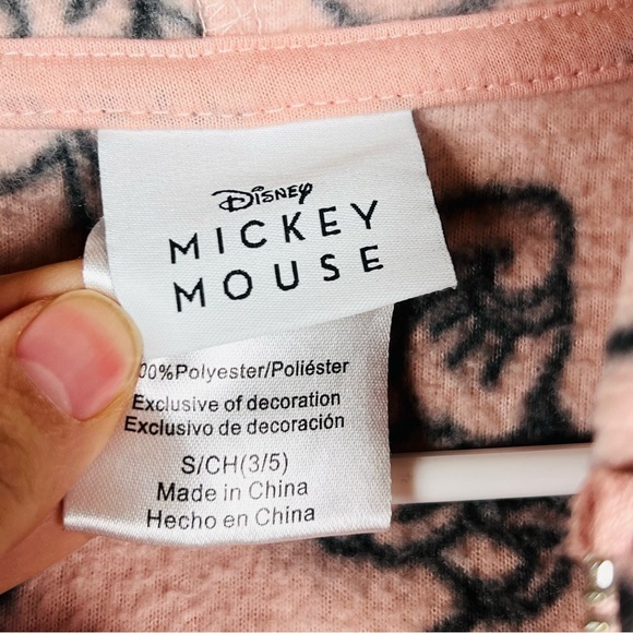 Mickey Mouse Disney Junior's Fleece Hoodie 1/4 Zip Pullover Casual Size Small - Picture 6 of 14